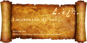 Laczkovits Örsi névjegykártya